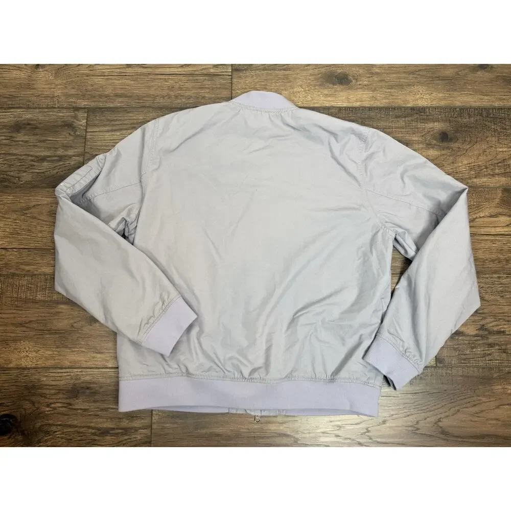Everlane Jacket Mens Large Gray Uniform Bomber Full Zip Canvas Lined Casual